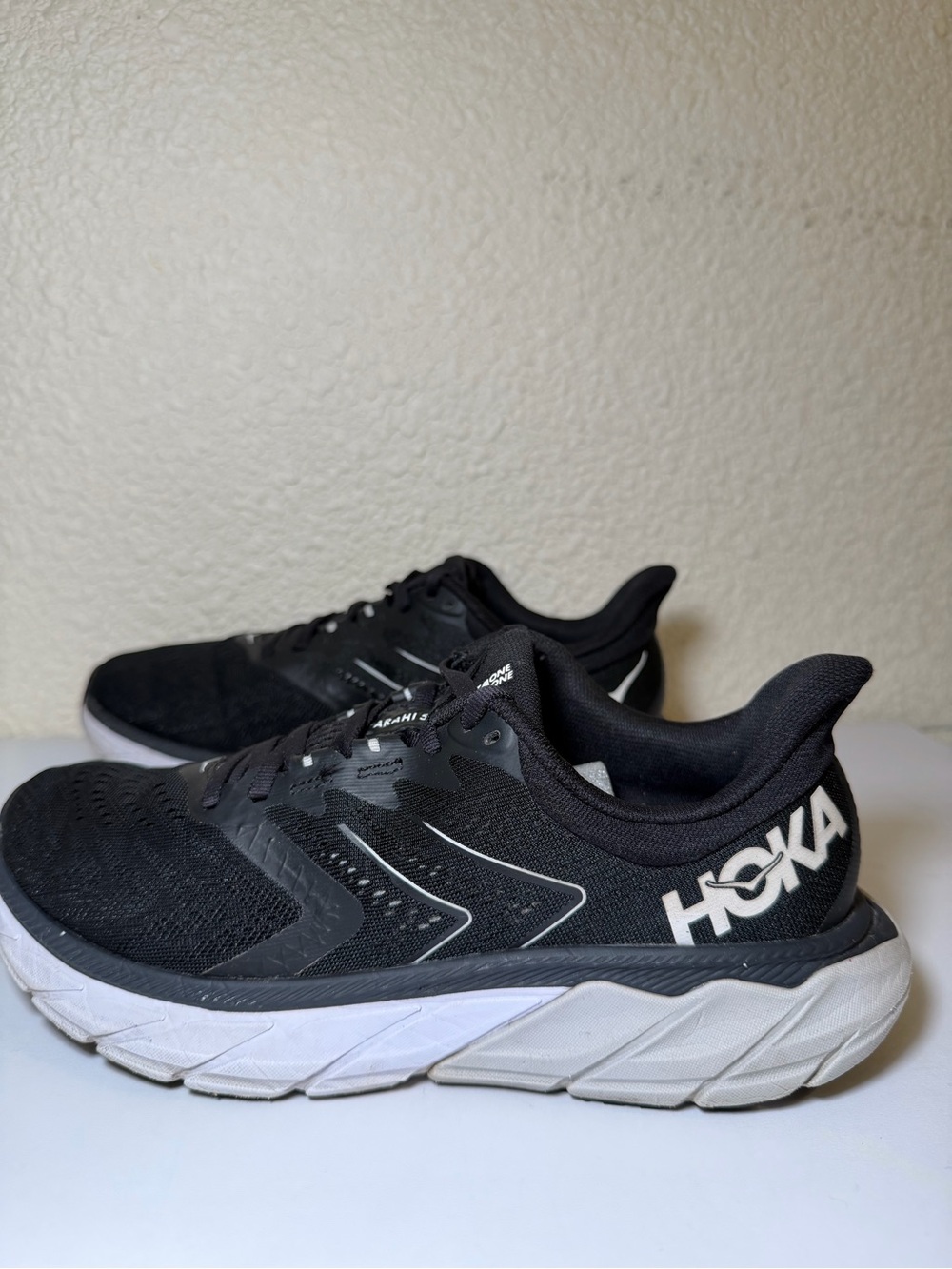 Hoka One One Women's Black Athletic Shoes with White Midsole